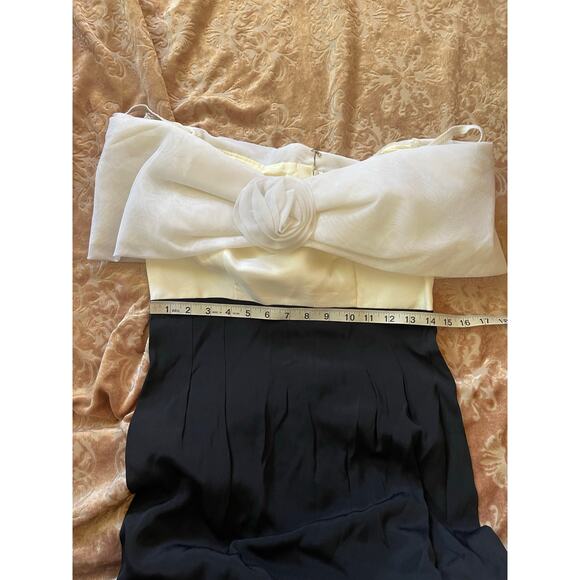 Vintage 80s tulle bow off shoulder mini dress size small - Picture 4 of 10